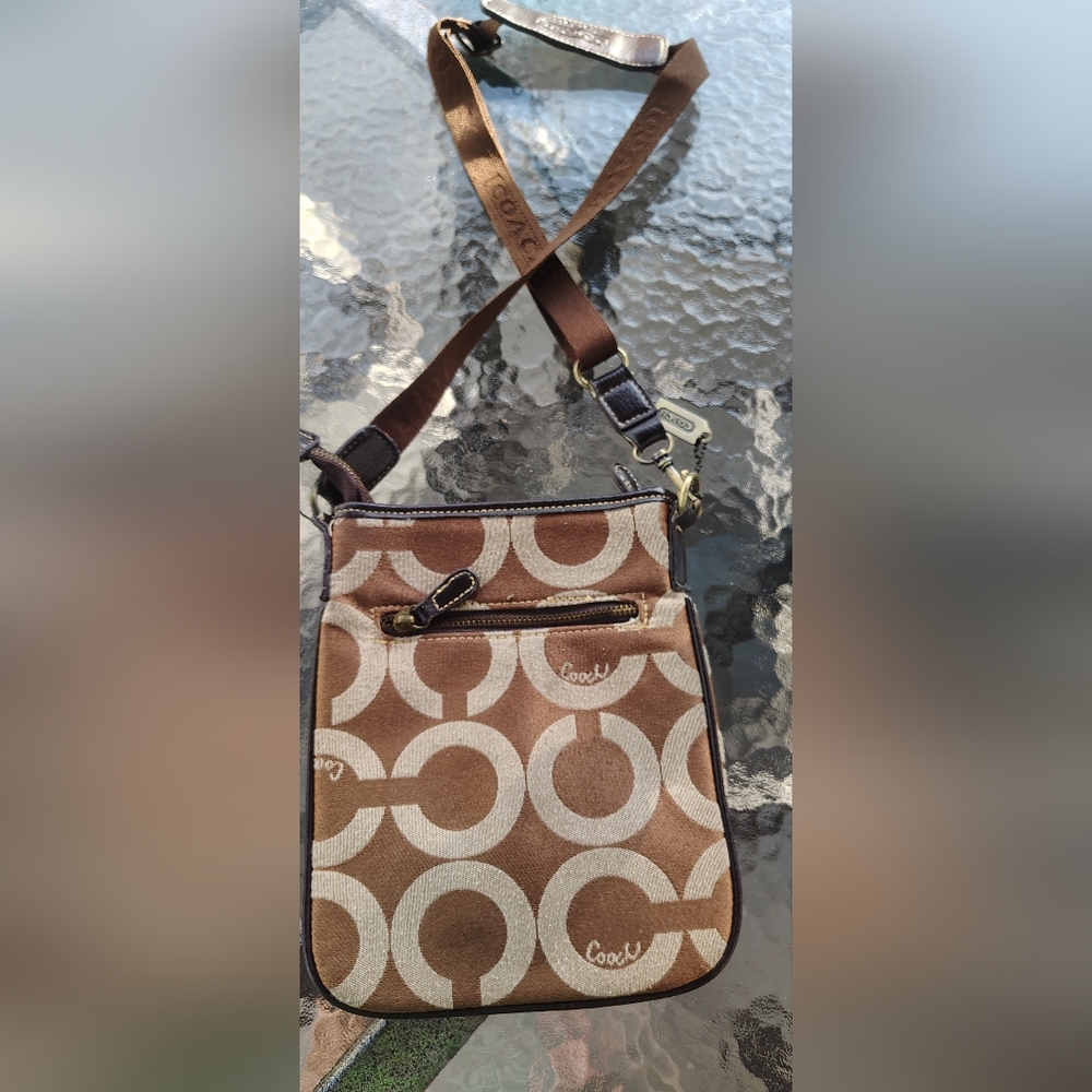 Coach Brown and Cream Crossbody Bag - Picture 5 of 11